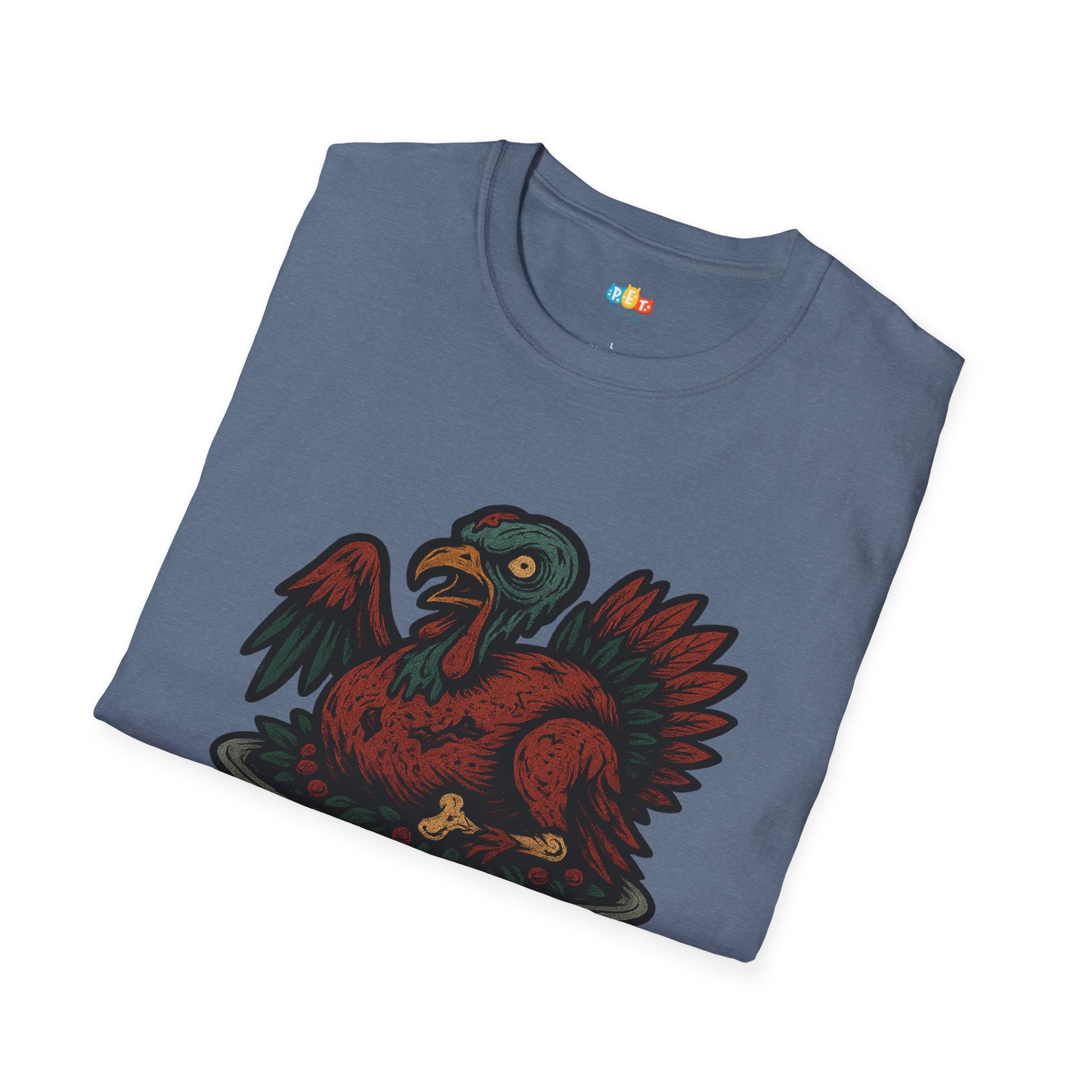 Zombie Turkeys Give No Thanks T-Shirt - Funny Thanksgiving Horror Halloween Undead Bird Graphic Tee