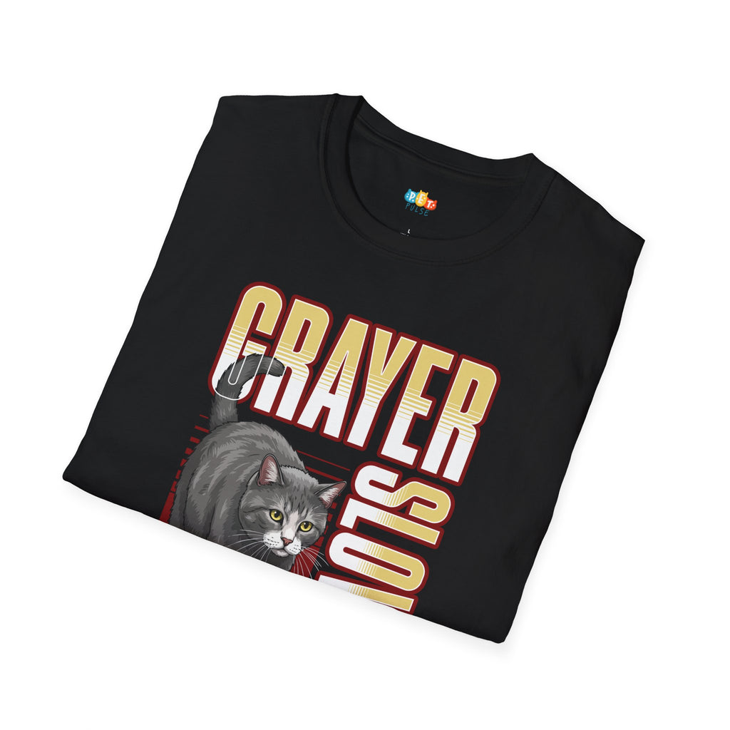 Grayer Slower But Still Awesome T-Shirt - Funny Senior Pet Cat Dog Lover Aging Animals Veterinary Graphic Tee