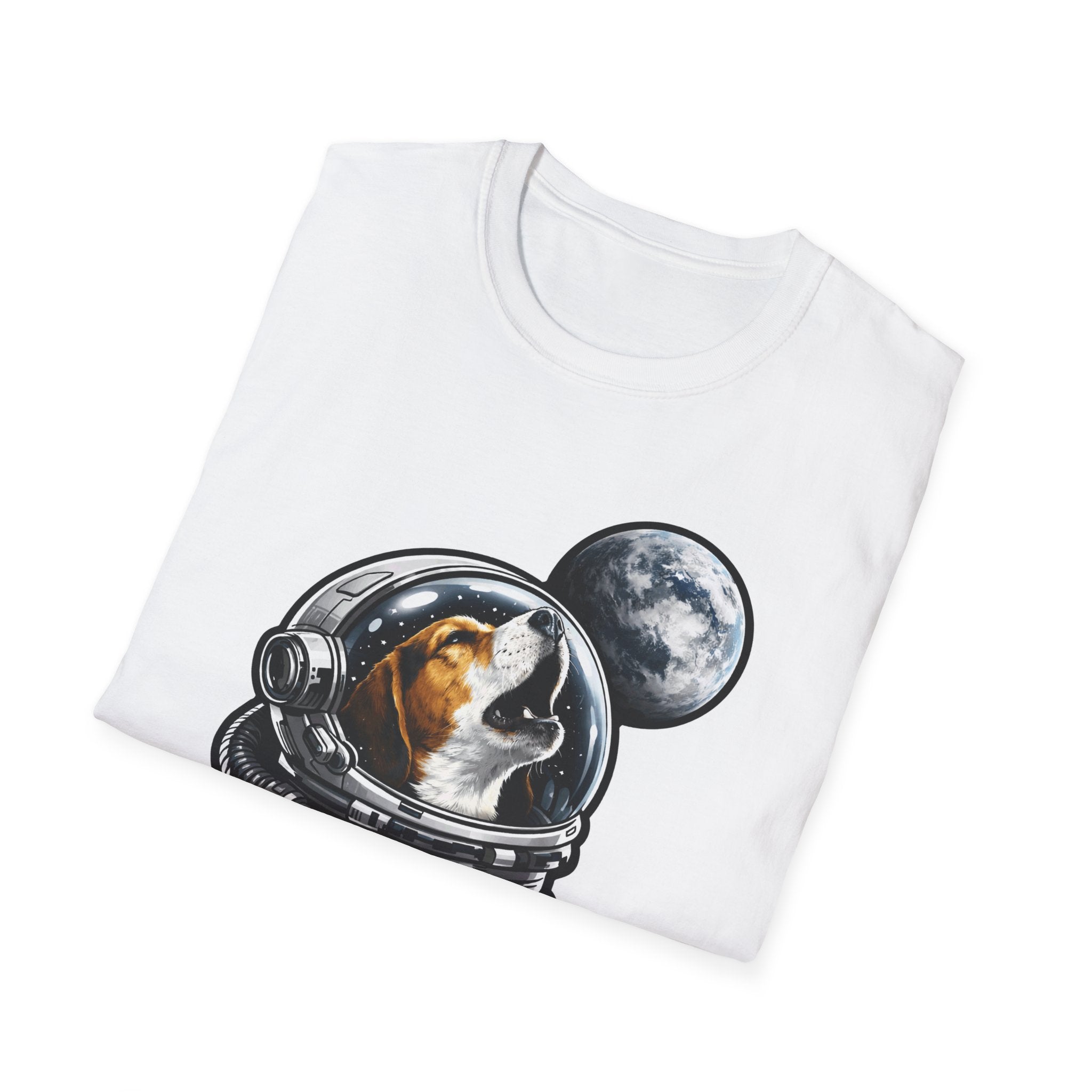 Barking at the Moon Funny Astronaut Beagle T-Shirt | Cosmic Encounters Collection by PetPulse