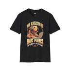 My Assistant Has Paws And No Respect For Deadlines T-Shirt - Funny Pet Parent Work From Home Gift Humor Tee