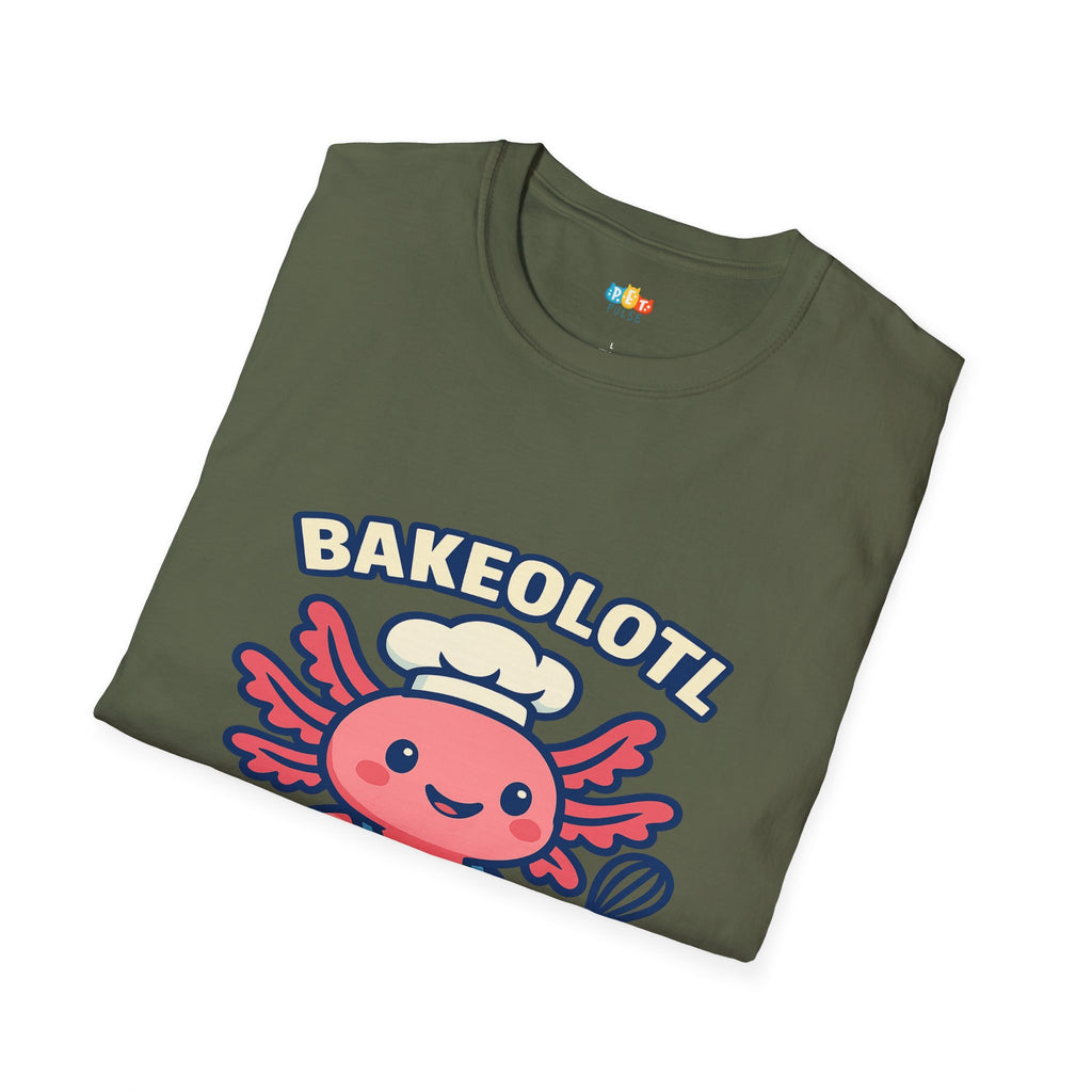 Bakeolotl Baking Axolotl T-Shirt - Funny Baker Chef Pie Whisk Kitchen Cooking Pastry Baker Tee