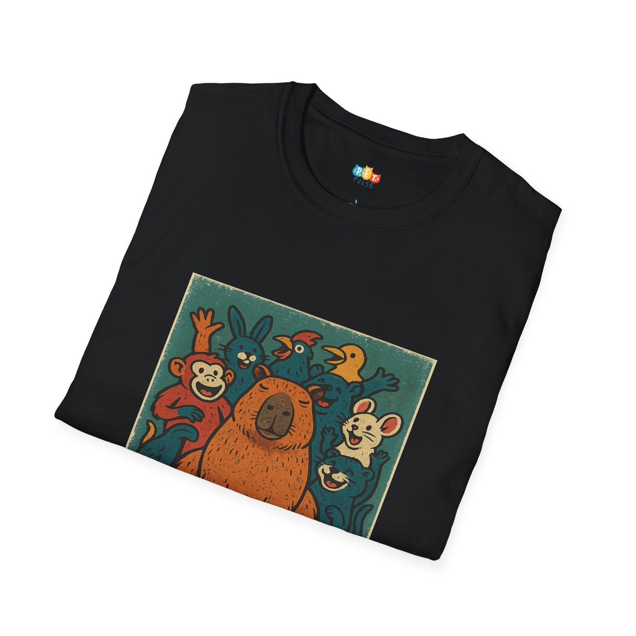 Friend To All Capybara Animal Squad T-Shirt - Funny Universal Friendship Zoo Crew Wholesome Animal Lover Tee