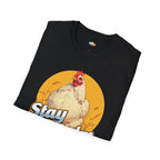 Stay Calm Chicken T-Shirt - Funny Farm Life Zen Peaceful Poultry Meditation Relaxation Graphic Tee