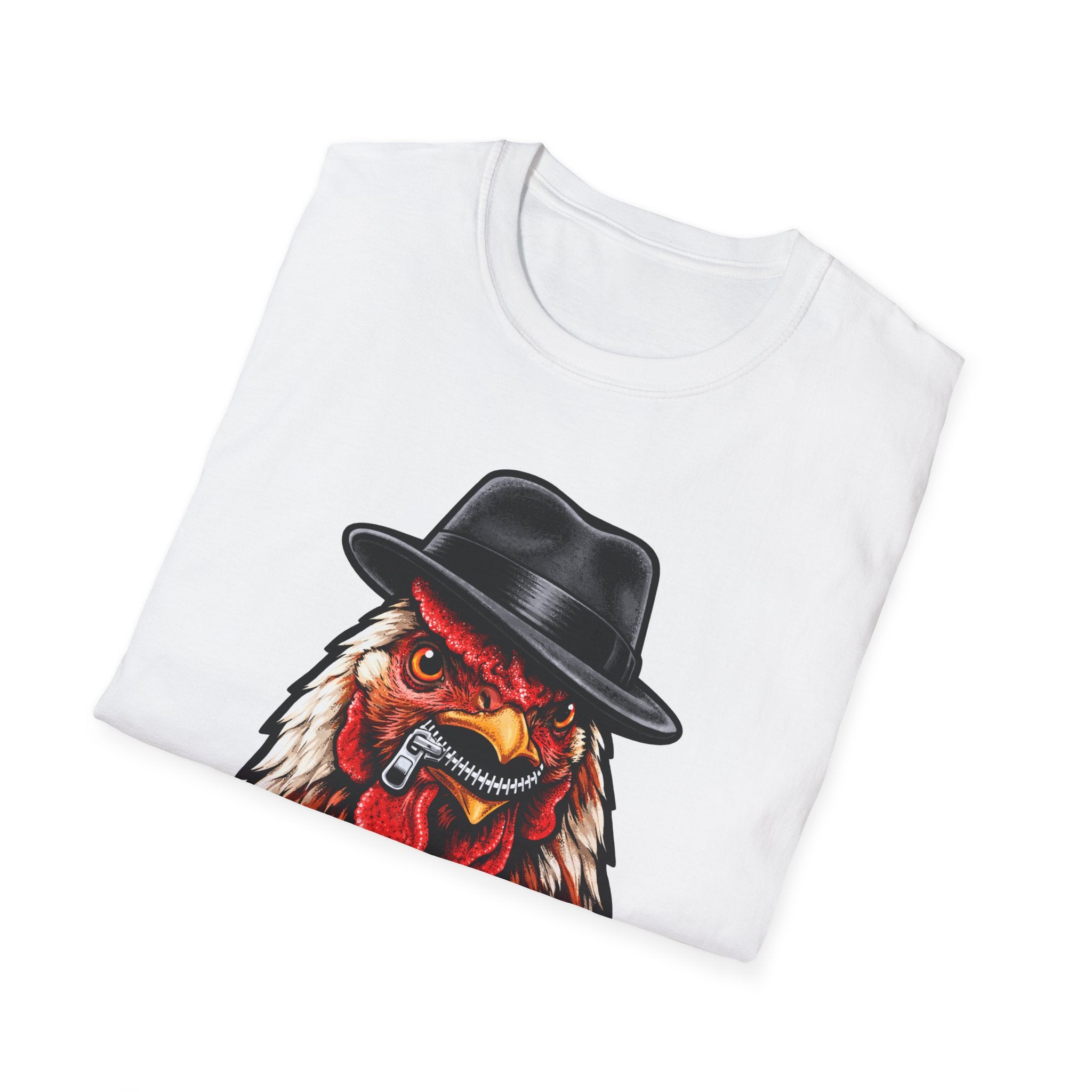 Never Squawk To Cops Funny Chicken T-Shirt | Zippered Beak Rooster Graphic Tee for Chicken Owners | PetPulse