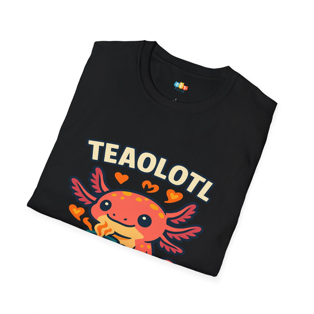 Teaolotl Cute Axolotl Tea Lover T-Shirt - Funny Animal Pun Coffee Kawaii Japanese Amphibian Tee