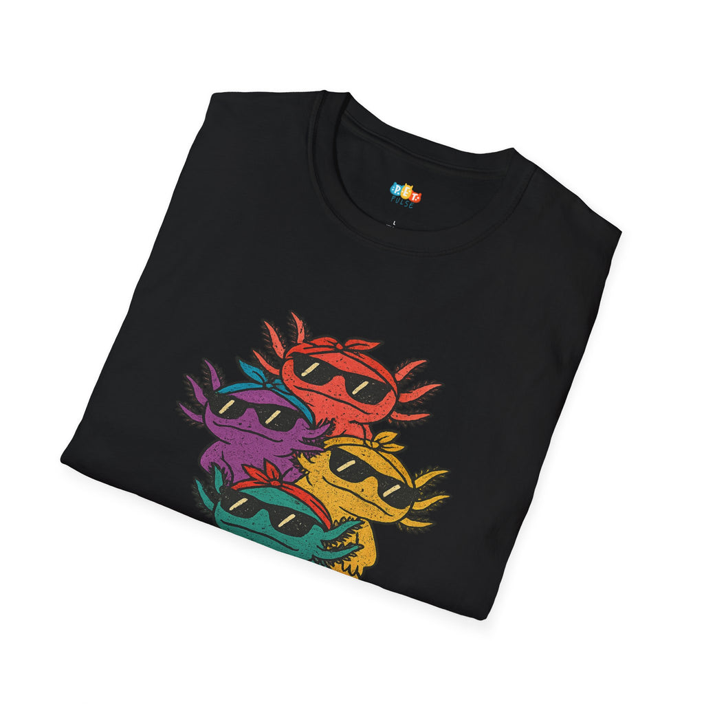 Axolotls Are The Coolest Squad Cool Sunglasses T-Shirt - Funny Animal Gang Amphibian Team Cool Tee