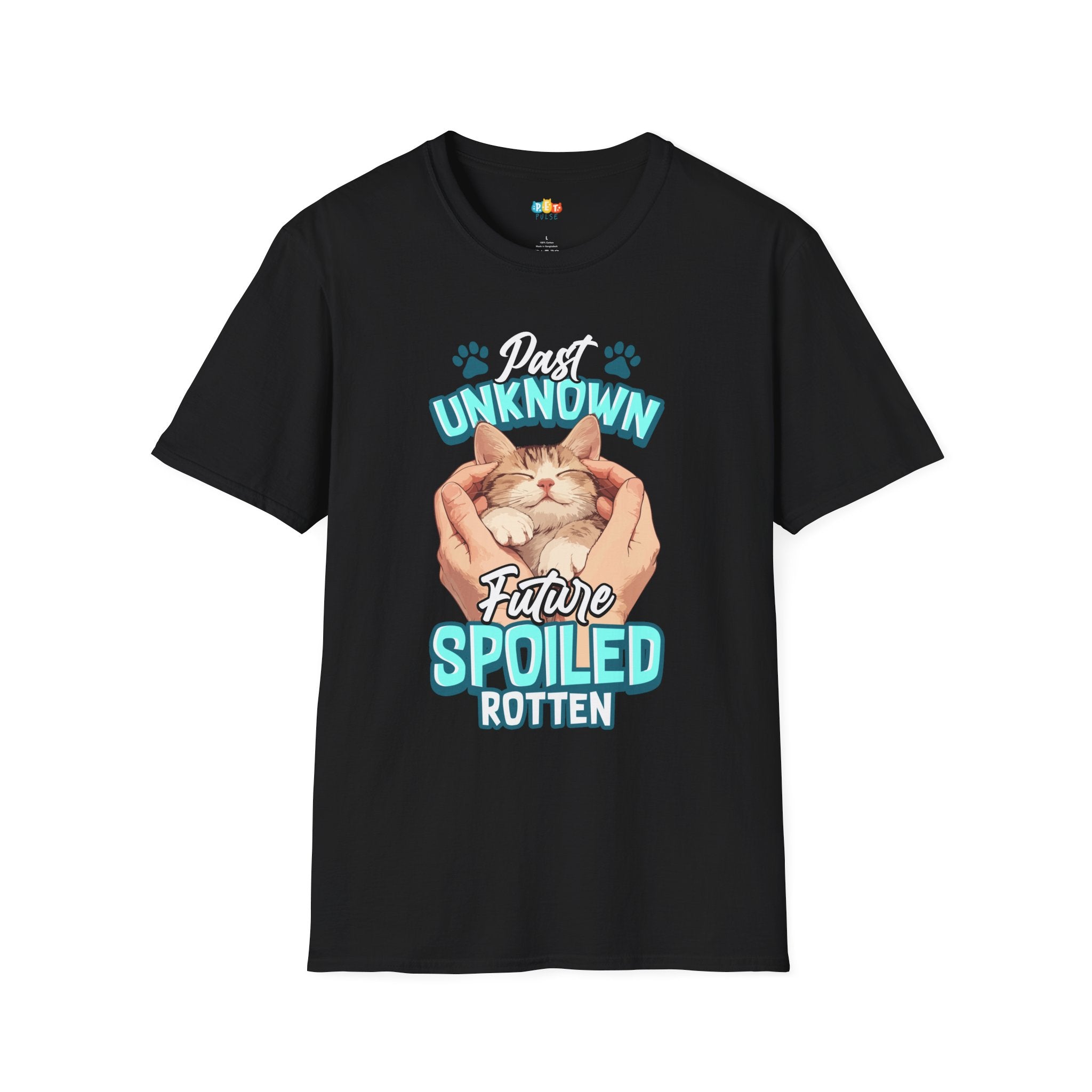 Unknown Future Spoiled Rotten Cat T-Shirt - Rescue Cat Parent Hero Tabby Kitten Graphic Tee