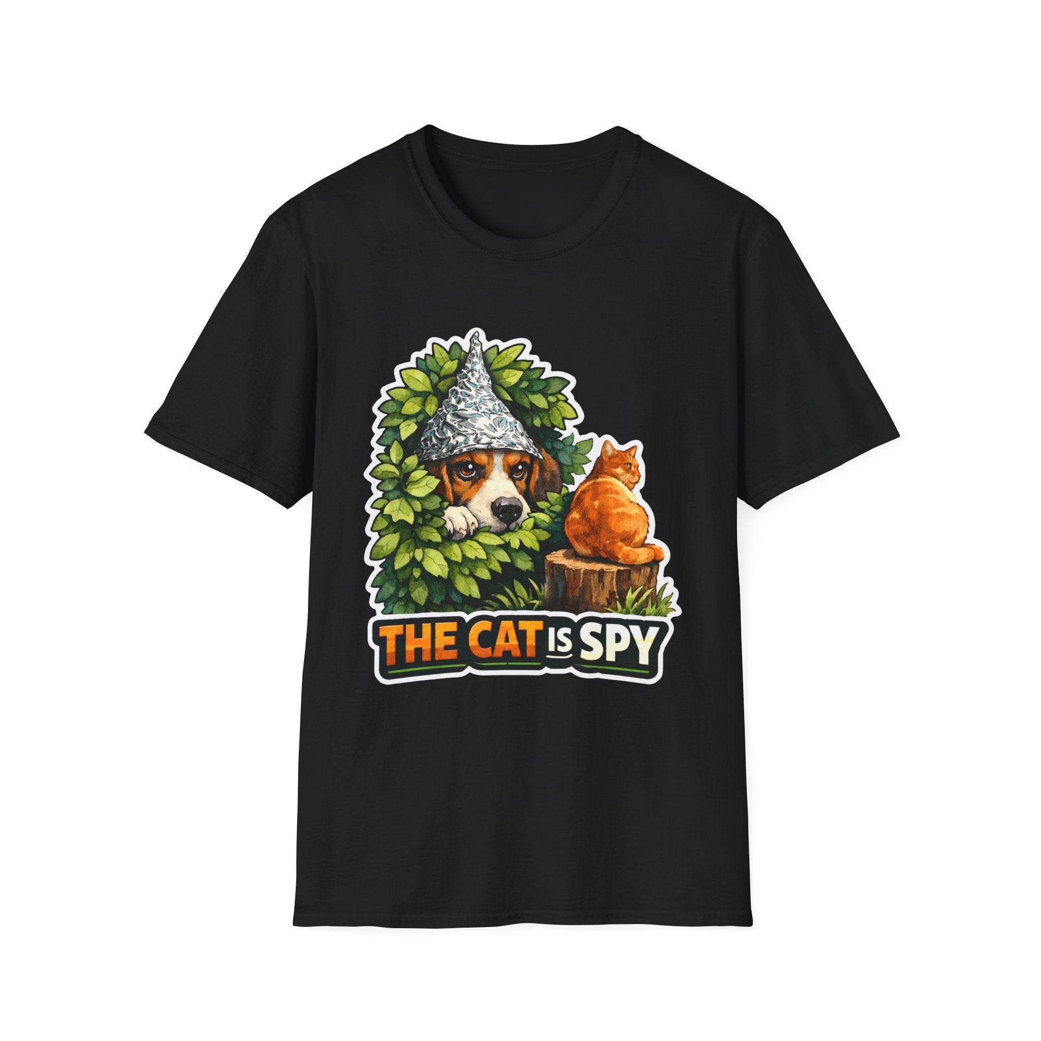 The Cat Is Spy Funny Conspiracy Beagle T-Shirt | Pet-Spiracy Theorist Collection by PetPulse