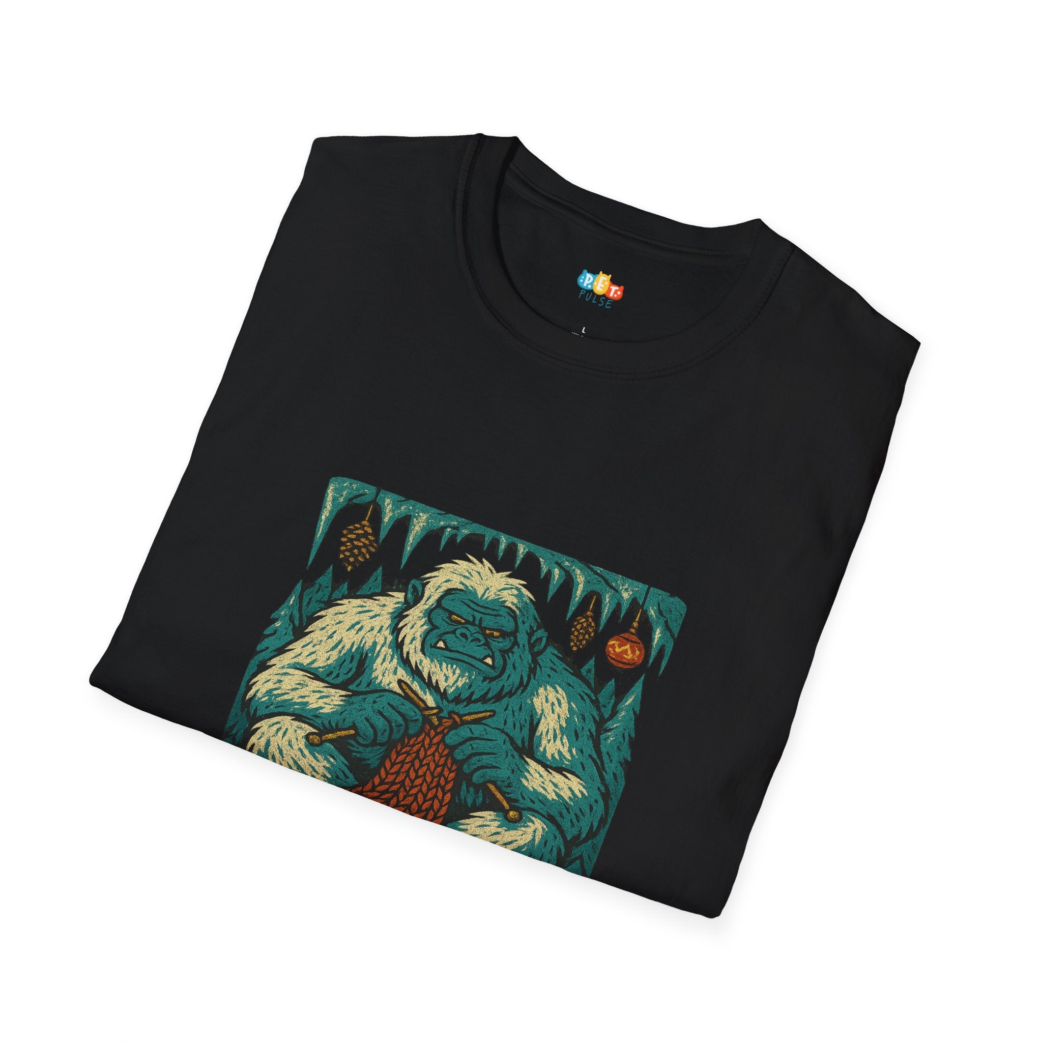 Cold Hands Warm Monster Christmas T-Shirt - Funny Holiday Bigfoot Yeti Knitting Winter Cryptid Xmas Tee