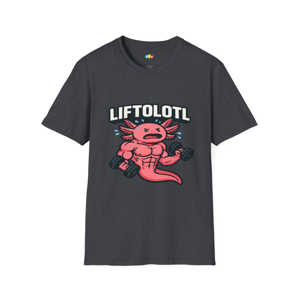 Liftolotl Weightlifting Axolotl T-Shirt - Funny Gym Fitness Workout Bodybuilding Muscle Training Tee