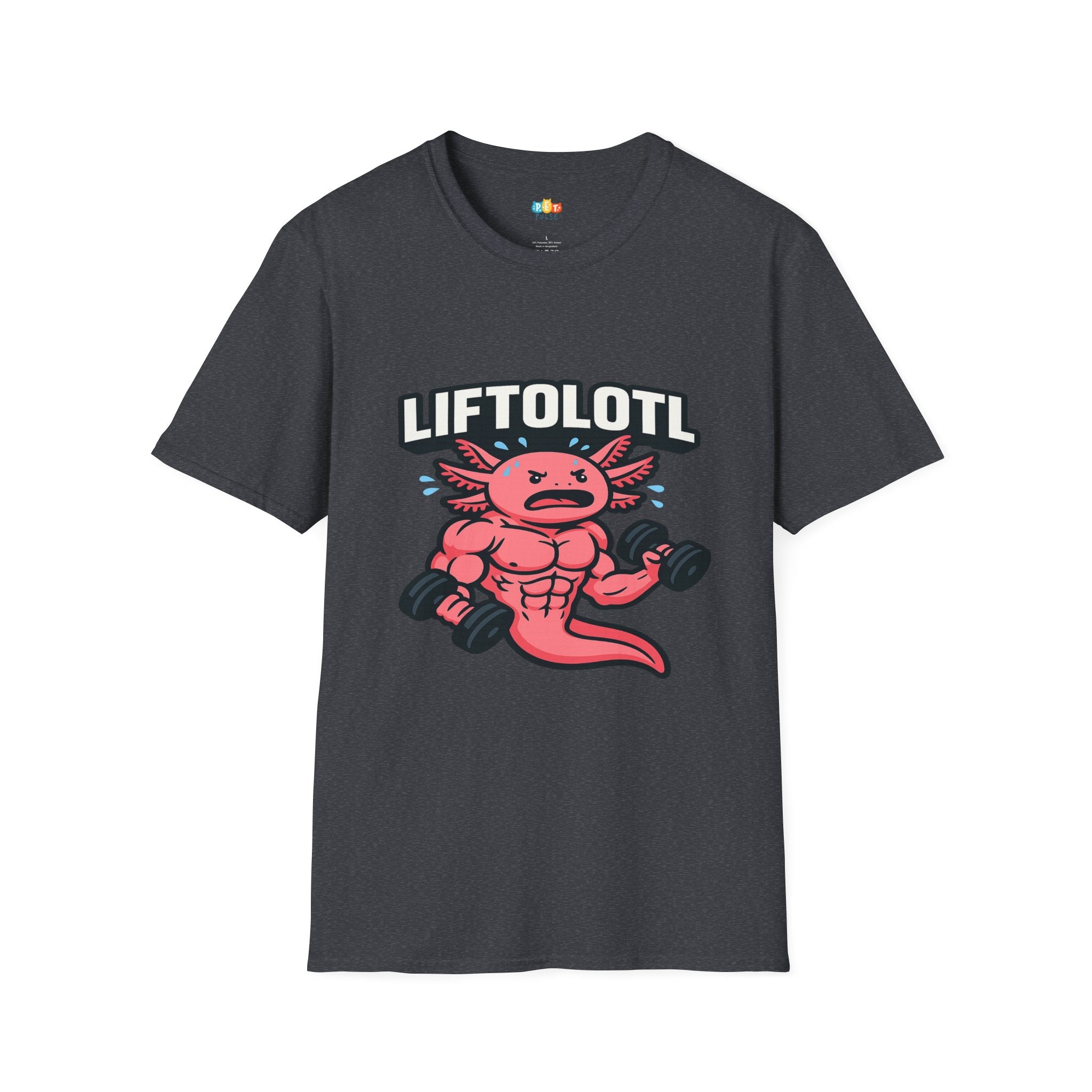 Liftolotl Weightlifting Axolotl T-Shirt - Funny Gym Fitness Workout Bodybuilding Muscle Training Tee