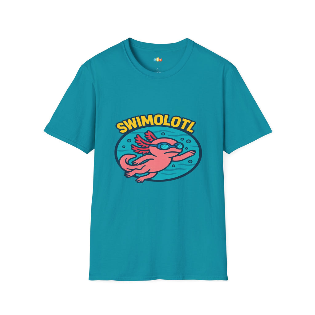 Swimolotl Athletic Axolotl Swimming T-Shirt - Funny Animal Pun Pool Swimmer Water Sports Fitness Tee