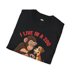 I Live In A Zoo They Just Let Me Do Taxes T-Shirt - Funny Multi Pet Owner Accountant CPA Tax Season Humor Tee