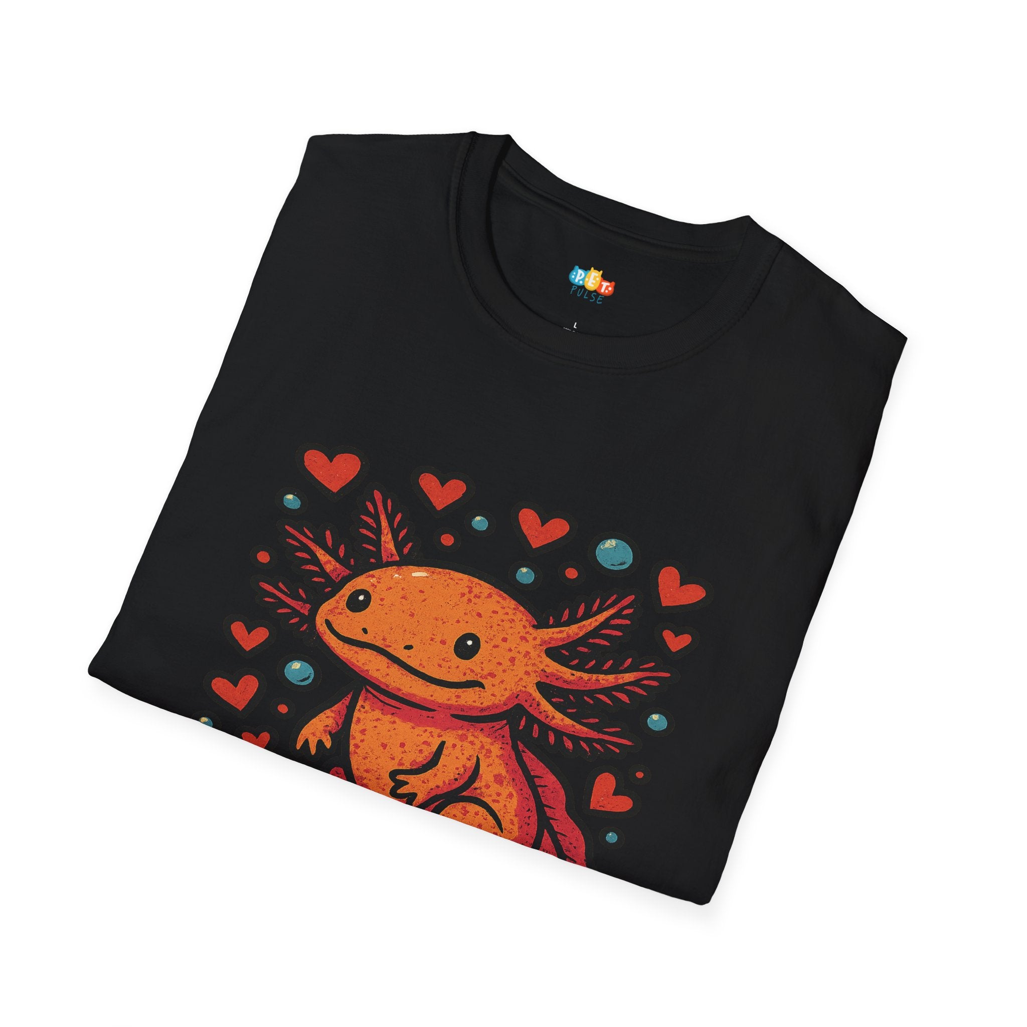 Lotls of Love Adorable Axolotl Hearts T-Shirt - Cute Animal Pun Valentine Romance Sweet Kawaii Tee