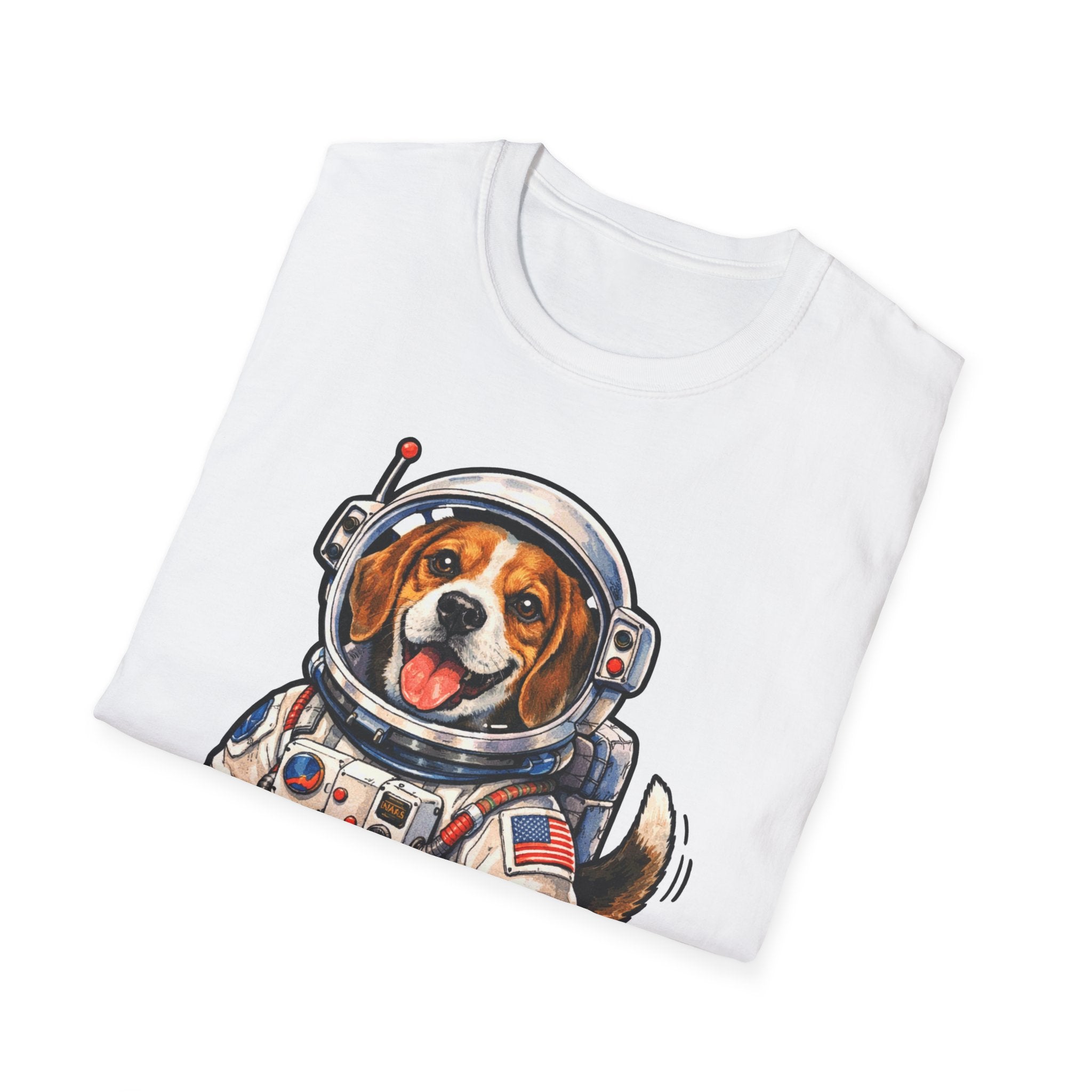 Red Planet Good Boy Funny Beagle Astronaut T-Shirt | Cosmic Encounters Collection by PetPulse