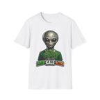 Inter-Kale-Actic Funny Alien Holding Kale T-Shirt | Cosmic Encounters Collection by PetPulse