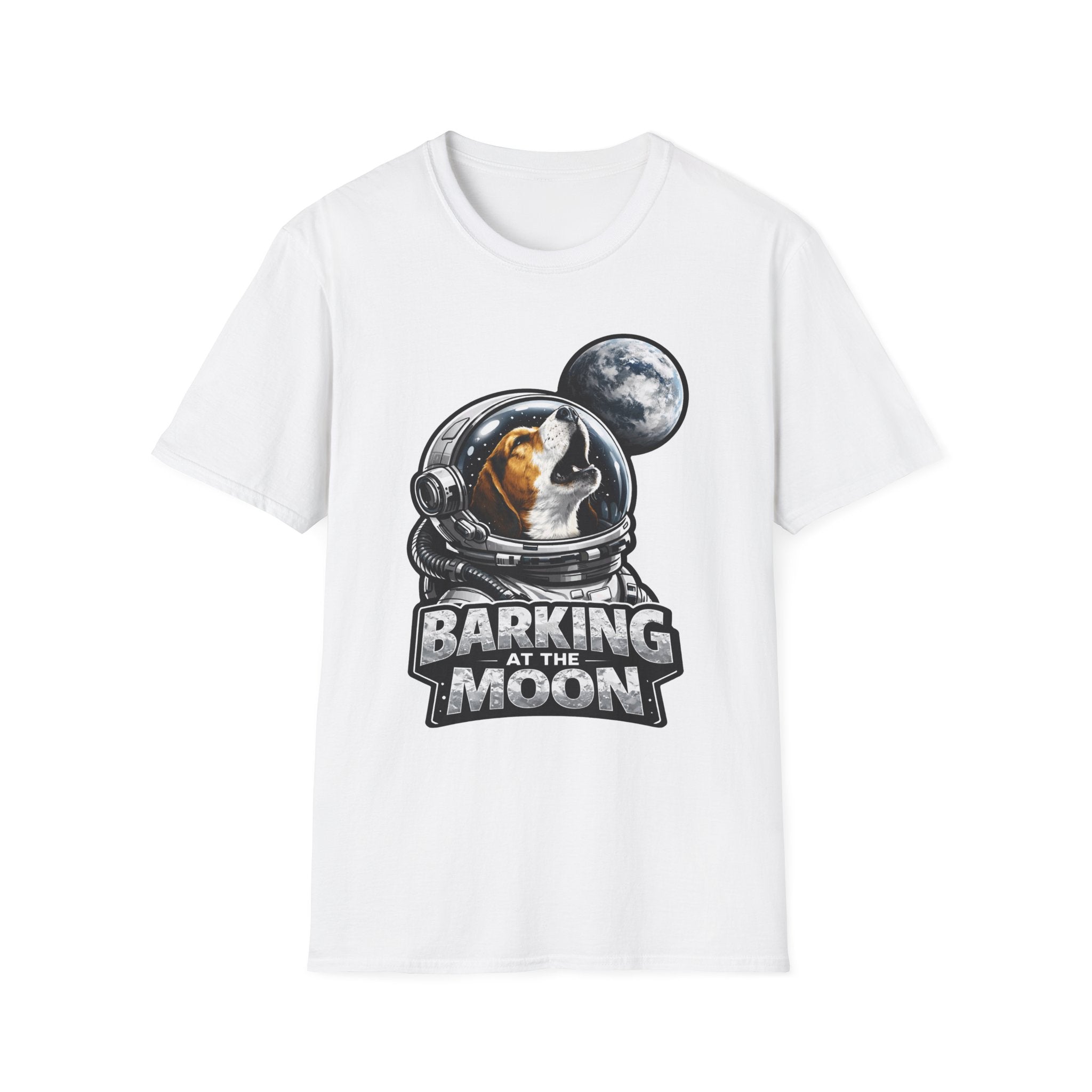 Barking at the Moon Funny Astronaut Beagle T-Shirt | Cosmic Encounters Collection by PetPulse