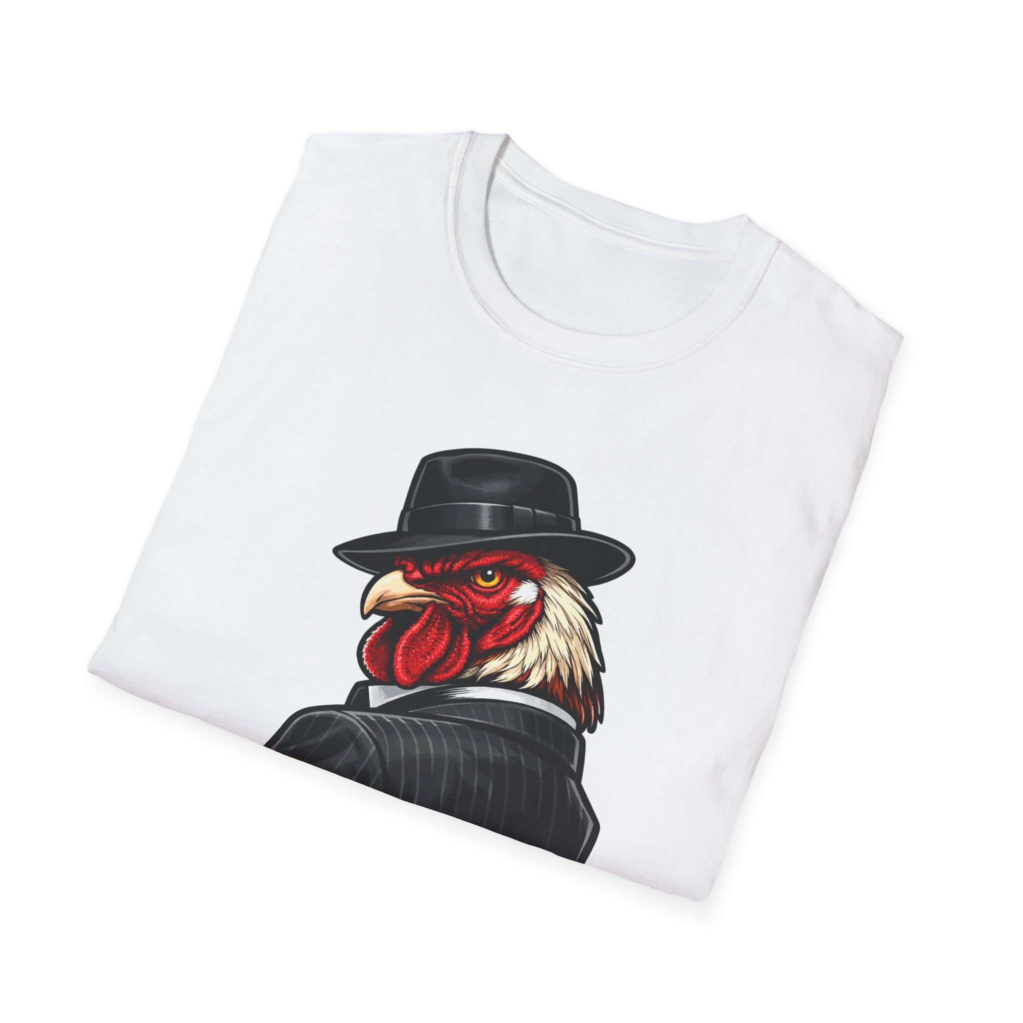 Mobbed Up Rooster Funny Gangster Chicken T-Shirt | Fedora Rooster Profile Graphic Tee for Chicken Owners, PetPulse