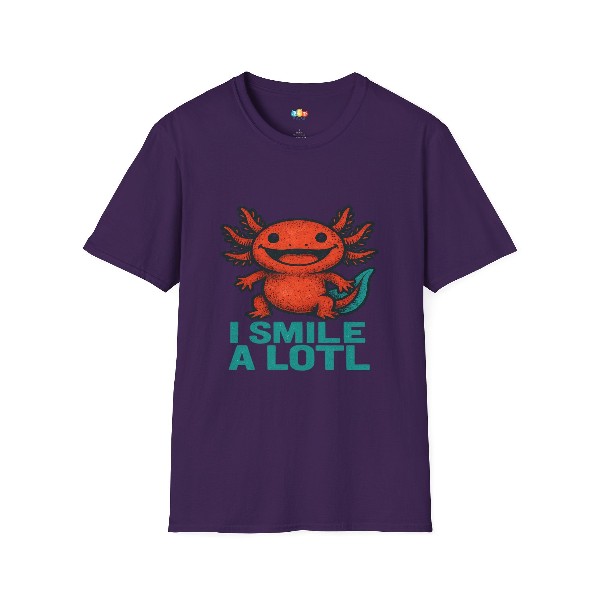 I Smile A Lotl Happy Axolotl Pun T-Shirt - Funny Animal Cute Amphibian Positive Vibes Joy Tee