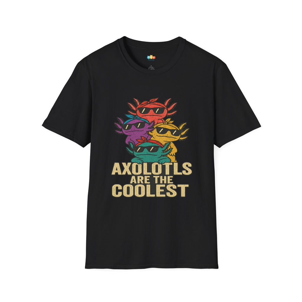 Axolotls Are The Coolest Squad Cool Sunglasses T-Shirt - Funny Animal Gang Amphibian Team Cool Tee