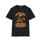 Gratitude And Attitude Thankful For Pets Who Keep Me Moving T-Shirt - Funny Dog Thanksgiving Holiday Pet Owner Fitness Graphic Tee