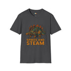 Spikes and Steam Steampunk Stegosaurus T-Shirt - Funny Mechanical Dinosaur Victorian Industrial Graphic Tee