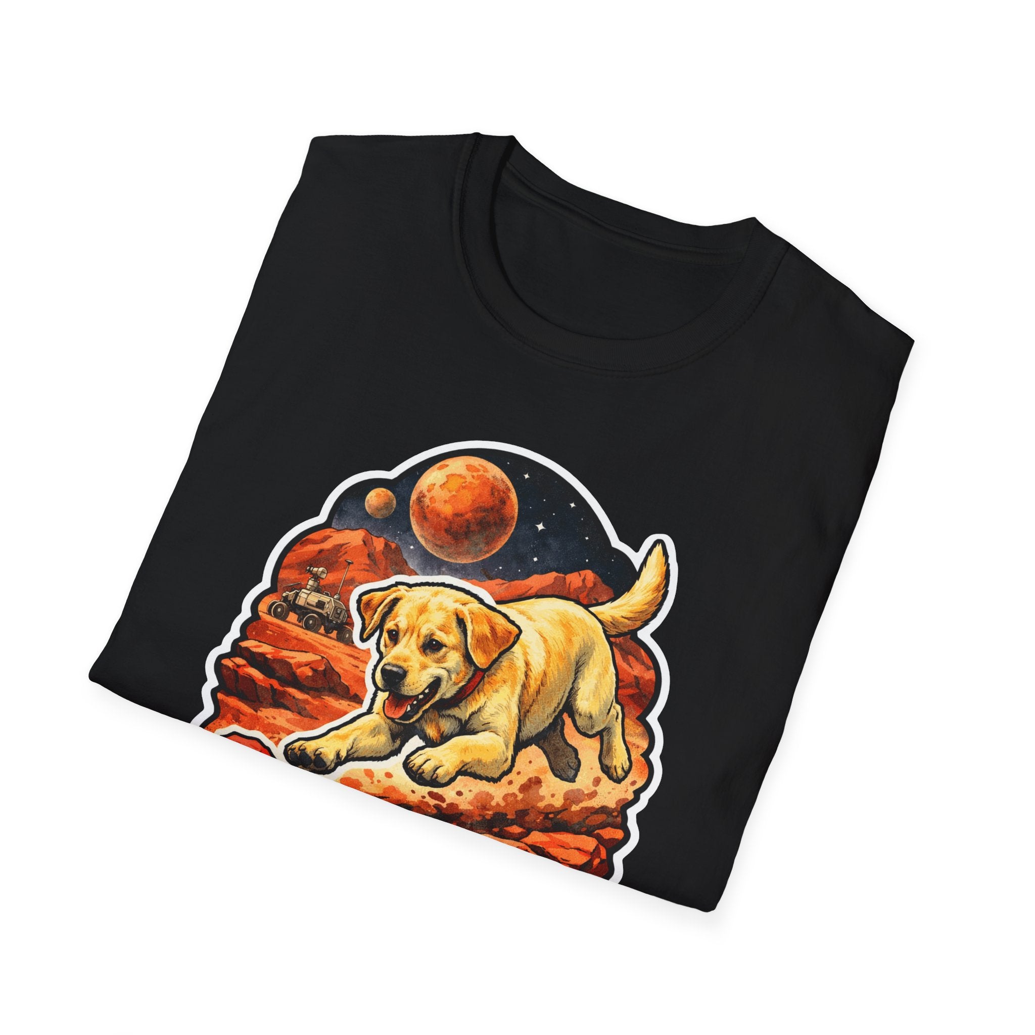 Colonize Play Fetch Funny Labrador Retriever Mars T-Shirt | Cosmic Encounters Collection by PetPulse
