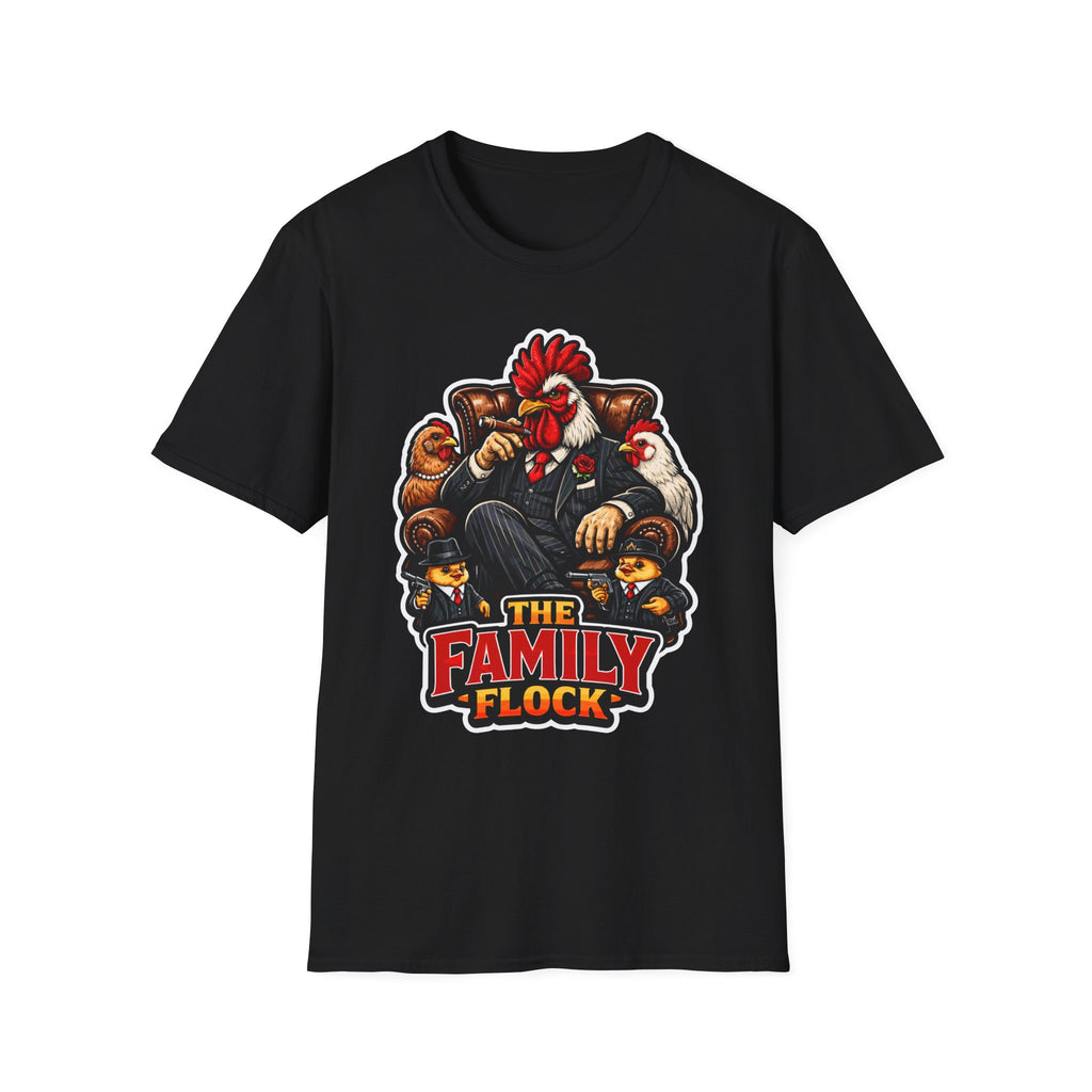 The Family Flock Funny Chicken Family T-Shirt | Rooster Hens and Chicks Mafia Graphic Tee for Chicken Owners | PetPulse