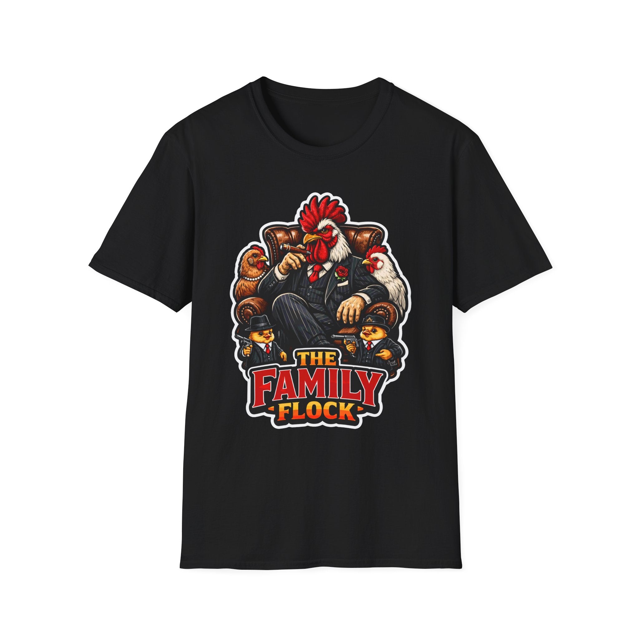 The Family Flock Funny Chicken Family T-Shirt | Rooster Hens and Chicks Mafia Graphic Tee for Chicken Owners | PetPulse