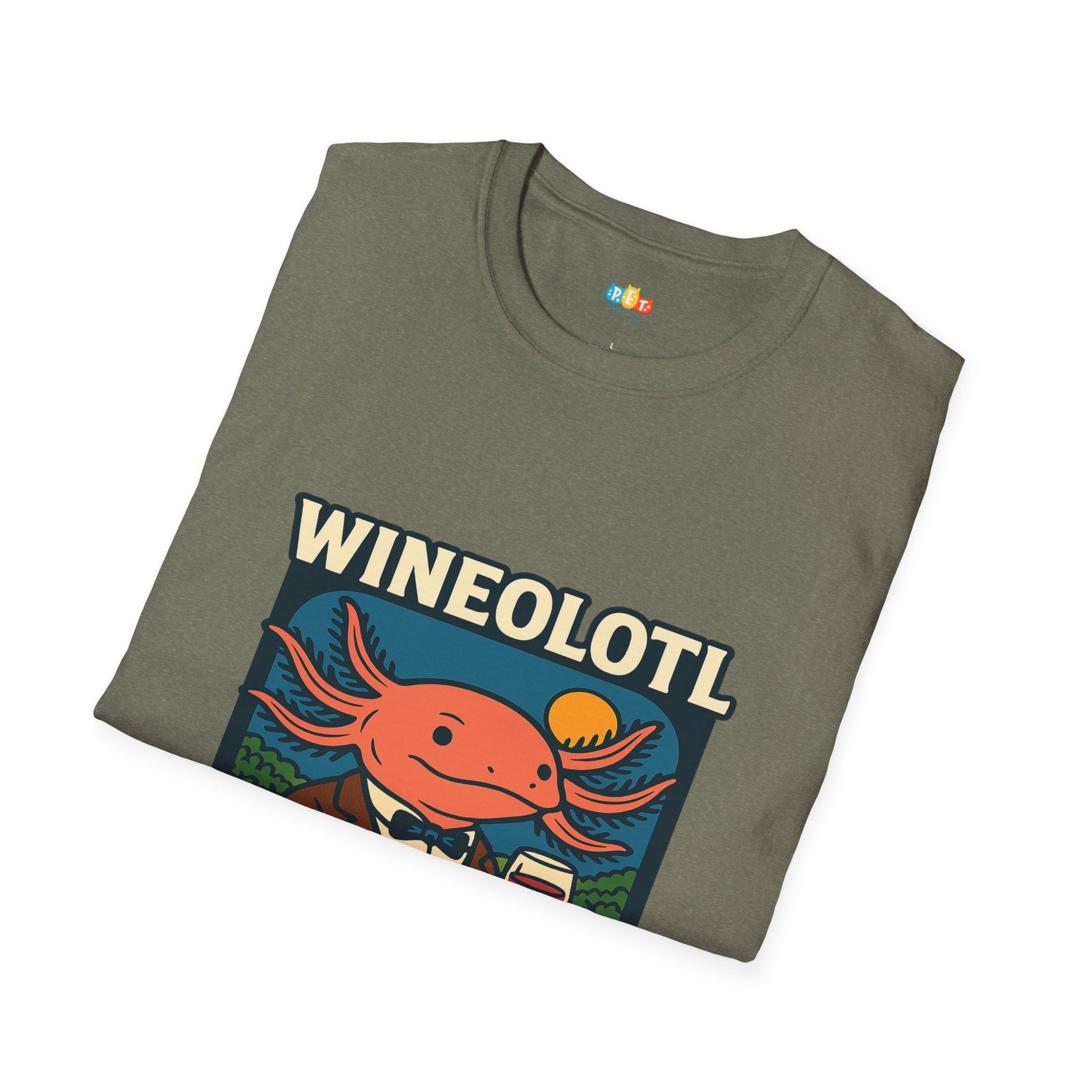 Wineolotl Sophisticated Axolotl Wine Tasting T-Shirt - Funny Animal Pun Vineyard Sommelier Classy Tee