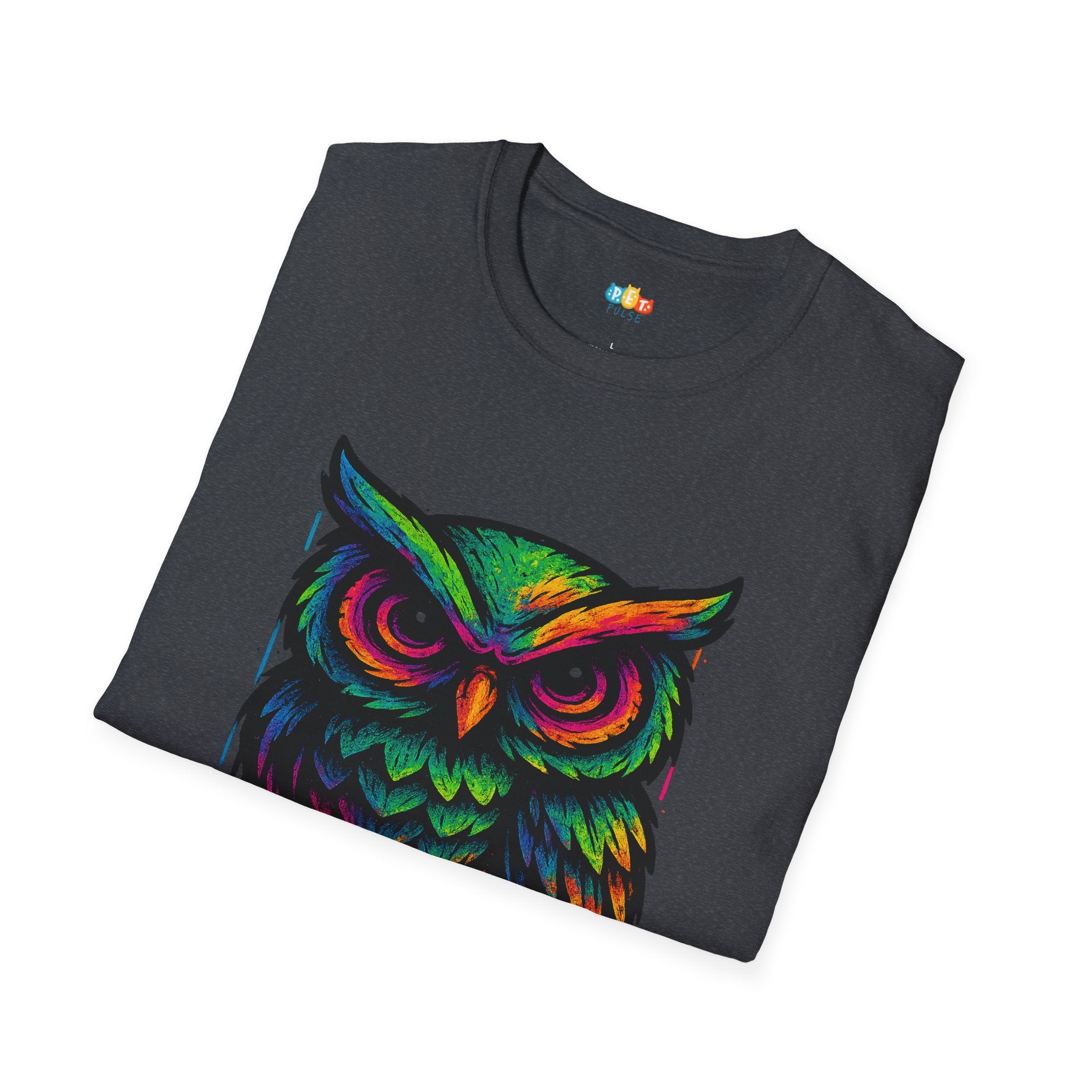 Late Night Artist Owl T-Shirt - Funny Rainbow Paint Splatter Creative Night Owl Graffiti Art Graphic Tee