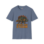 Spikes and Steam Steampunk Stegosaurus T-Shirt - Funny Mechanical Dinosaur Victorian Industrial Graphic Tee
