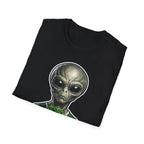Inter-Kale-Actic Funny Alien Holding Kale T-Shirt | Cosmic Encounters Collection by PetPulse