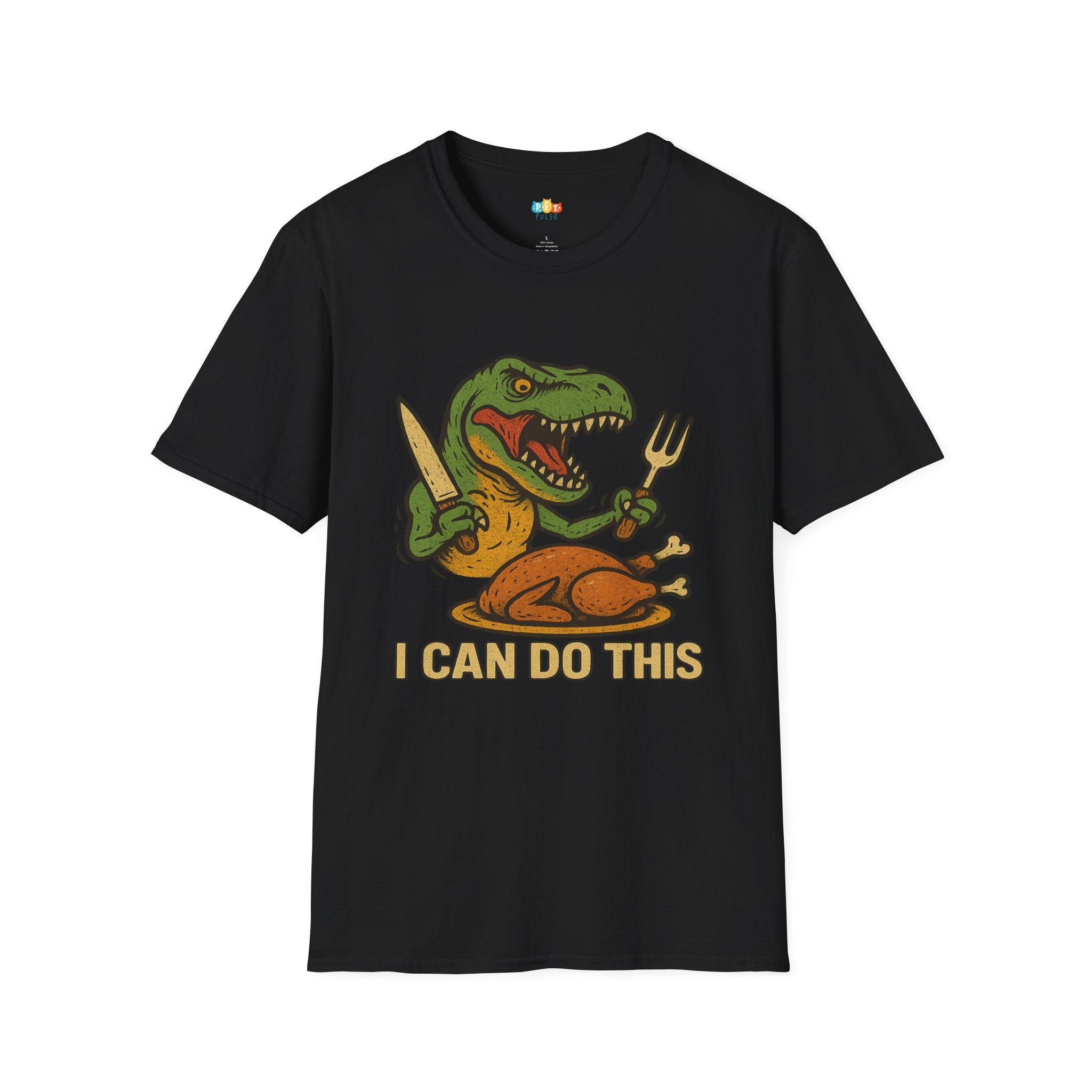 I Can Do This Dinosaur Thanksgiving T-Shirt - Funny T-Rex Turkey Day Motivation Prehistoric Holiday Dinner Tee