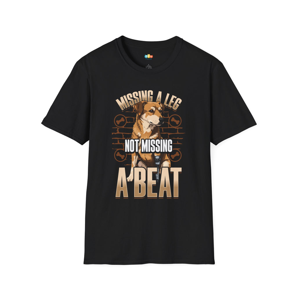 Missing A Leg A Deal Dog T-Shirt - Three Legged Tripod Dog Amputee Pet Awareness Graphic Tee