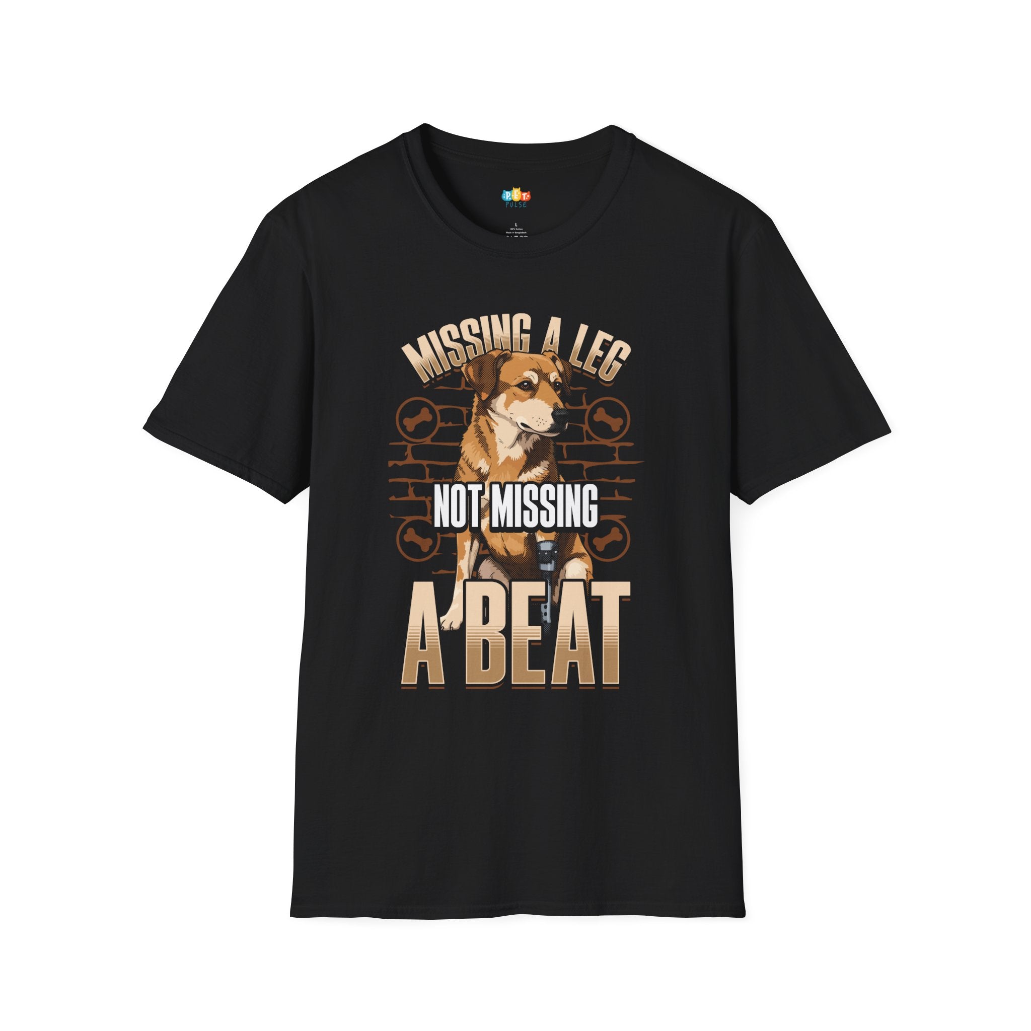Missing A Leg A Deal Dog T-Shirt - Three Legged Tripod Dog Amputee Pet Awareness Graphic Tee