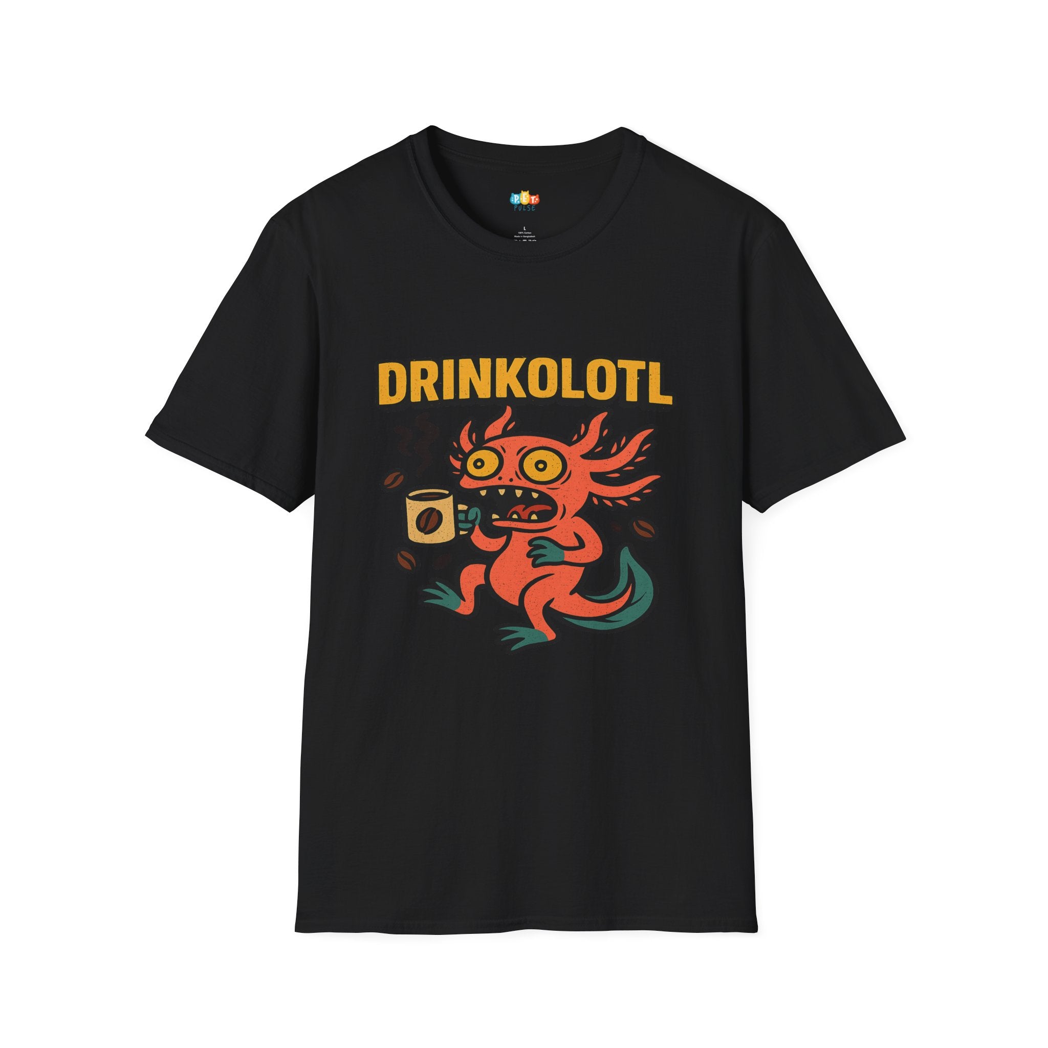 Drinkolotl Coffee Axolotl T-Shirt - Funny Caffeine Addict Coffee Lover Espresso Morning Energy Tee