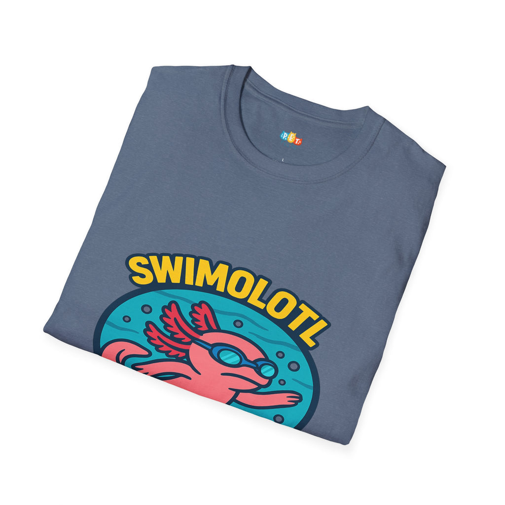 Swimolotl Athletic Axolotl Swimming T-Shirt - Funny Animal Pun Pool Swimmer Water Sports Fitness Tee