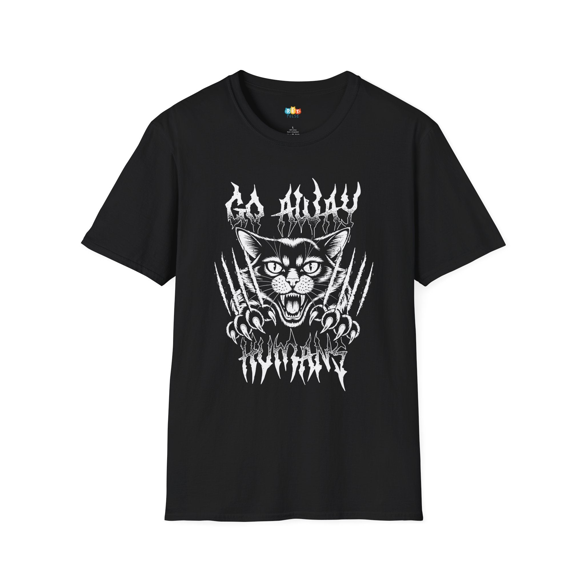 Fierce Gothic Cat Halloween T-Shirt - Metal Kitty Claws Horror Gothic Spooky Fall Graphic Tee