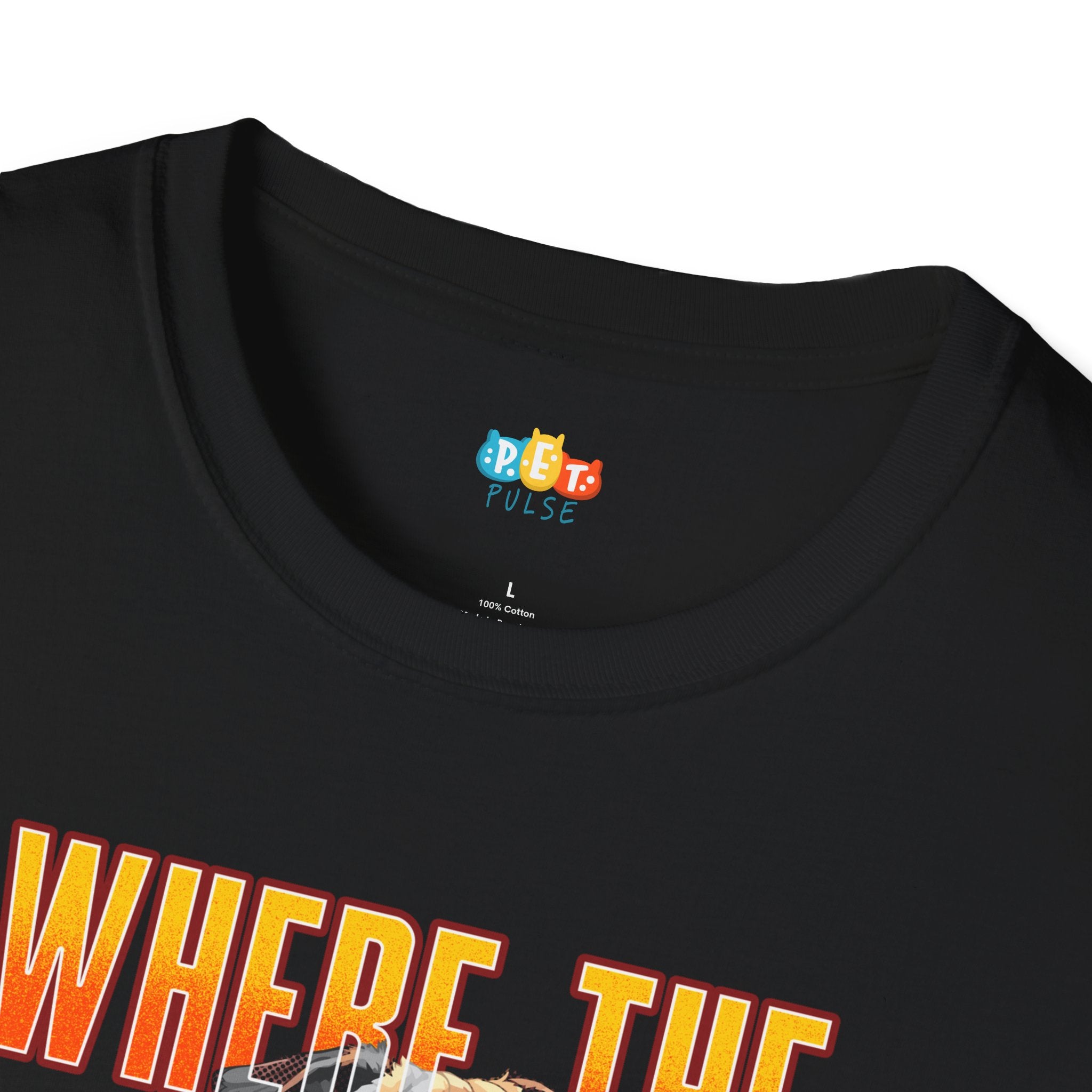 Where The Wheels Dog T-Shirt - Wheelchair Dog Mobility Hero Pet Parent Funny Graphic Tee