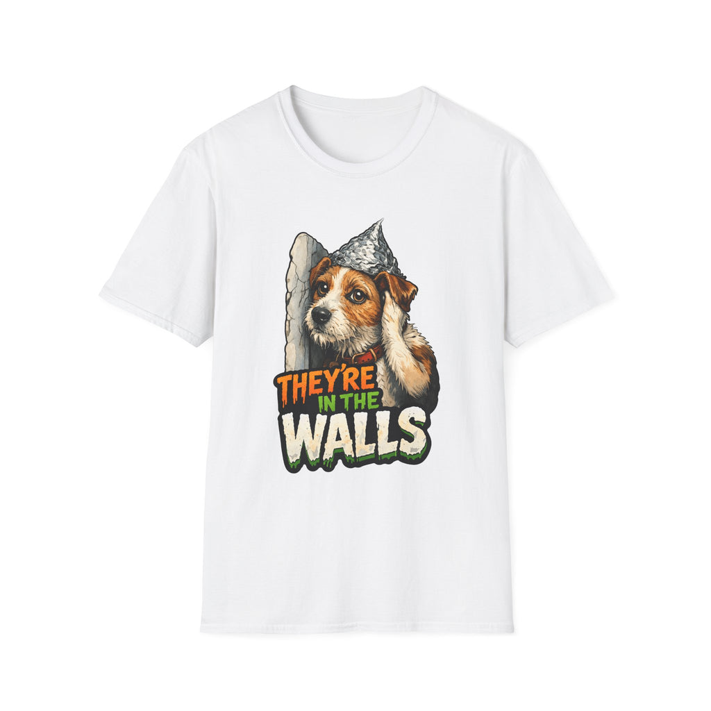 They’re in the Walls Funny Conspiracy Jack Russell Terrier T-Shirt | Pet-Spiracy Theorist Collection by PetPulse