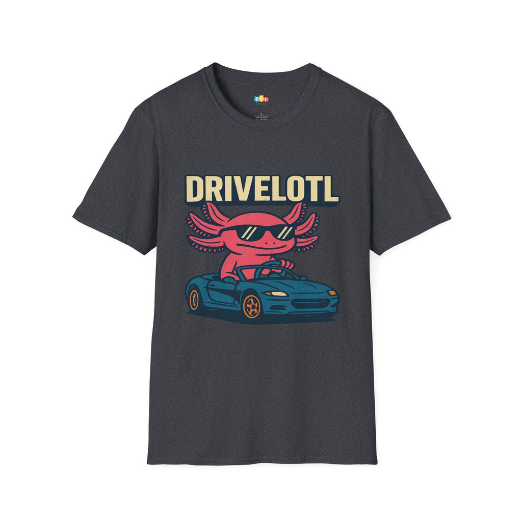 Drivelotl Cool Driving Axolotl T-Shirt - Funny Car Lover Racing Sports Car Driver Automotive Tee