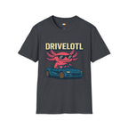 Drivelotl Cool Driving Axolotl T-Shirt - Funny Car Lover Racing Sports Car Driver Automotive Tee