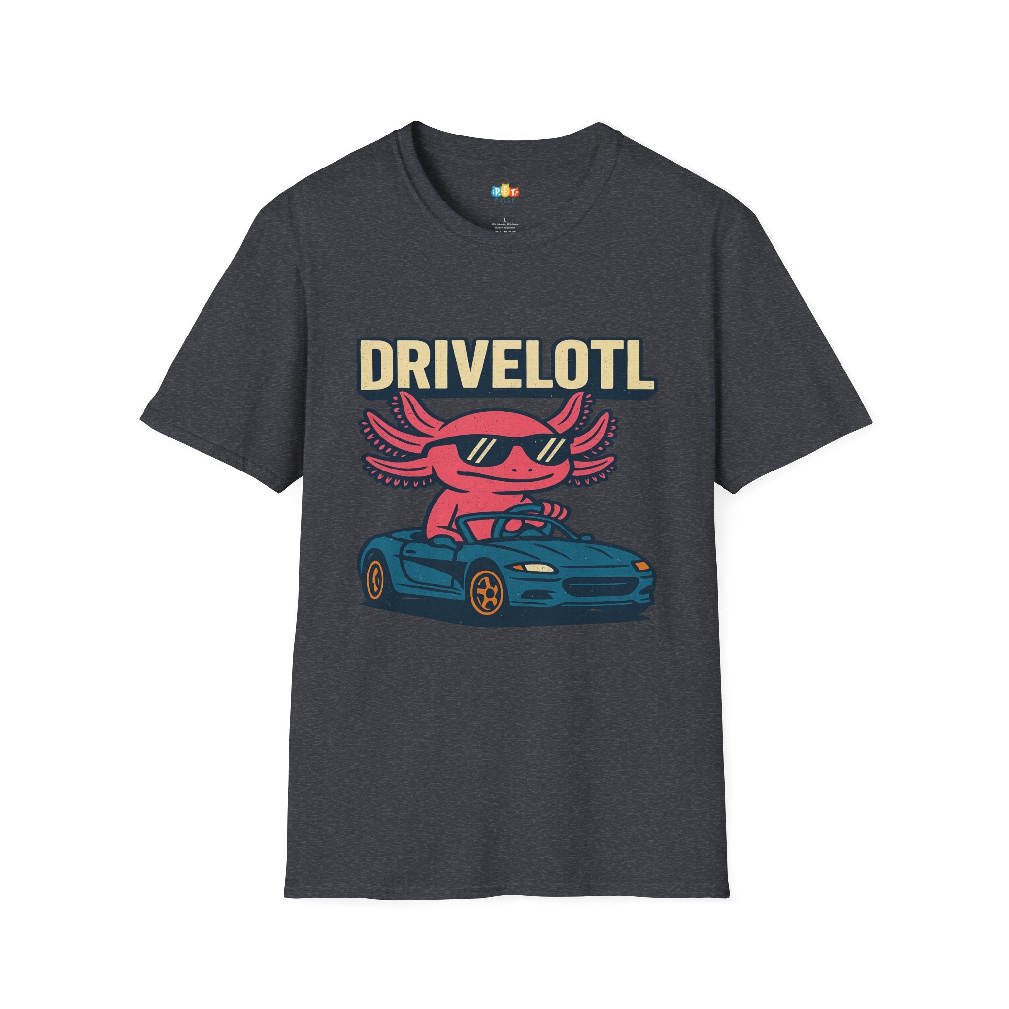 Drivelotl Cool Driving Axolotl T-Shirt - Funny Car Lover Racing Sports Car Driver Automotive Tee