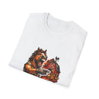 Get to the Stable! Action Hero Horse T-Shirt | Predator Arnold Parody Horse Graphic Tee | Mane Event Collection by PetPulse