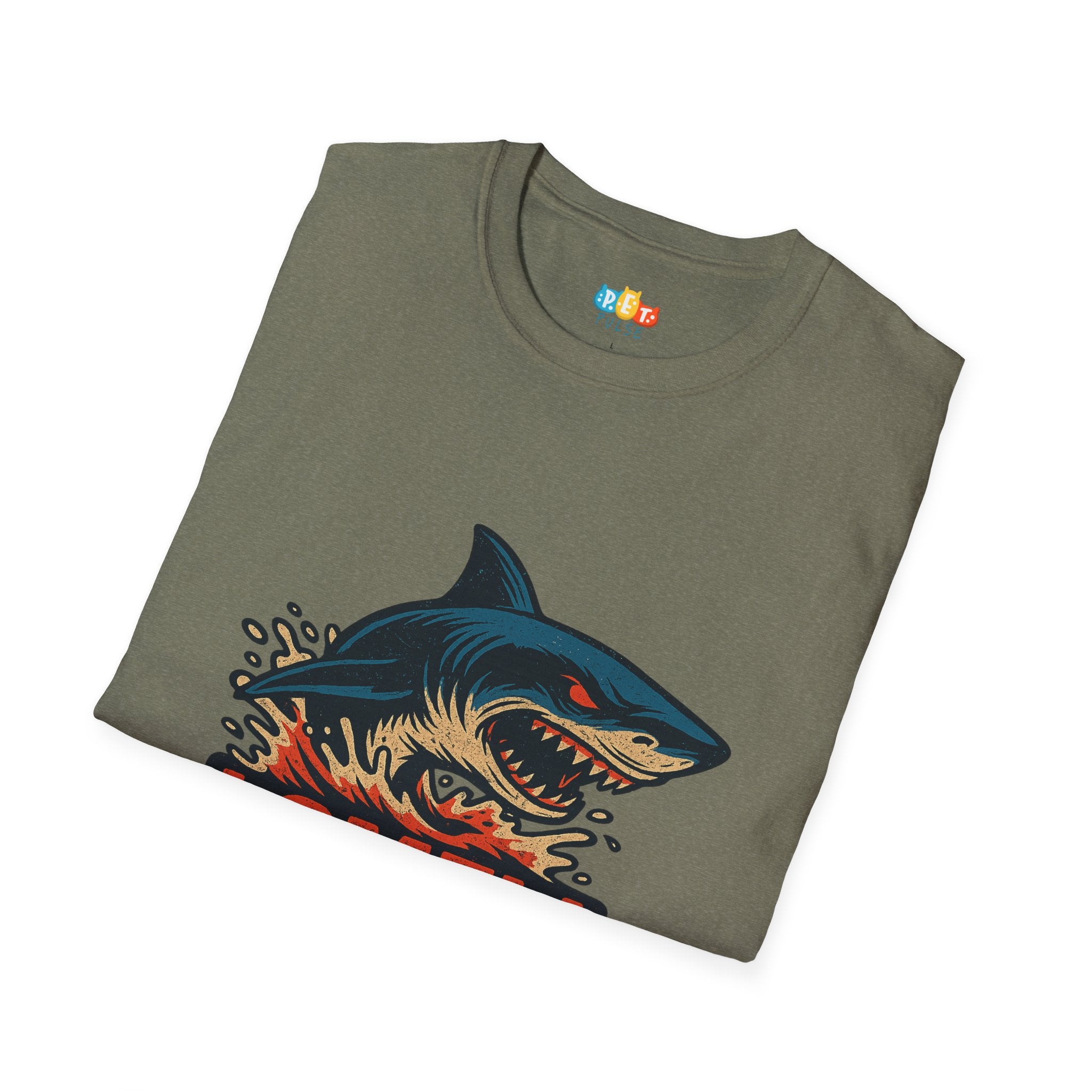 "I Smell Fear" Vintage Shark Attack T-Shirt - Retro Water Splash Graphic Tee
