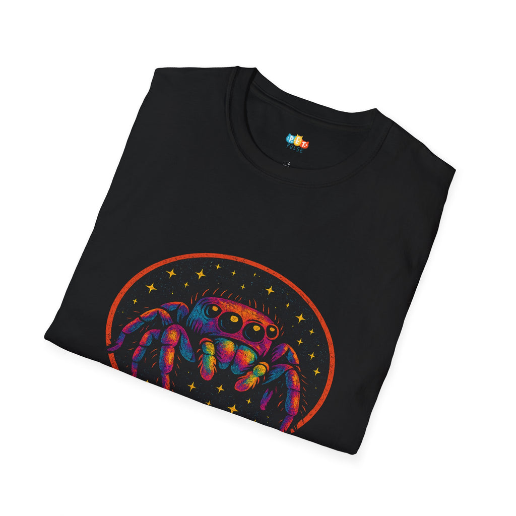The Cutest Crawler In Space Jumping Spider T-Shirt - Funny Cosmic Arachnid Pet Owner Gift Tee