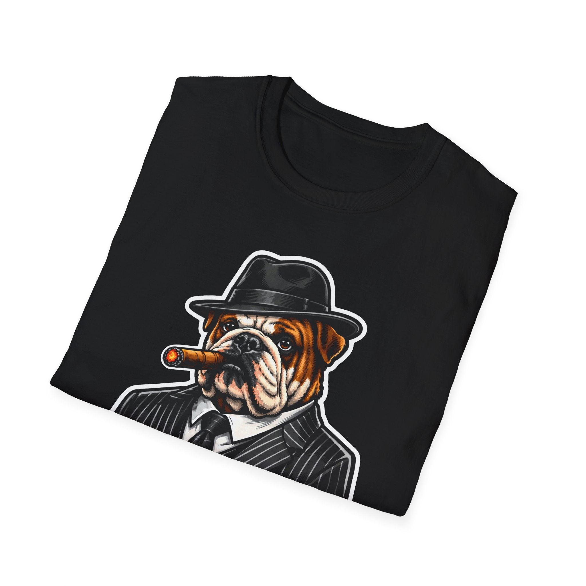 Leader of the Pack Funny Mobster English Bulldog T-Shirt | The Dog Father Collection by PetPulse