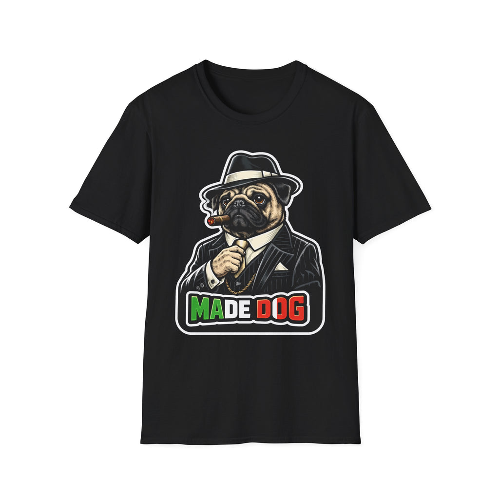 Made Dog Funny Mobster Pug T-Shirt | The Dog Father Collection by PetPulse