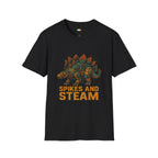 Spikes and Steam Steampunk Stegosaurus T-Shirt - Funny Mechanical Dinosaur Victorian Industrial Graphic Tee